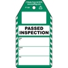 Passed Inspection-tag, Engels, Zwart op groen, wit, 80,00 mm (B) x 150,00 mm (H)